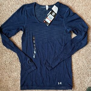 Under Armour Women's Deep Blue Long Sleeve Tee, Heat Gear